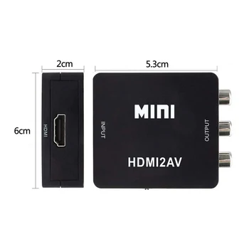 HDMI, AV/RCA CVBS Adapteris HD 1080P MINI AV2HDMI Video Converter Box HDTV Projektorius Set-top Box, DVD