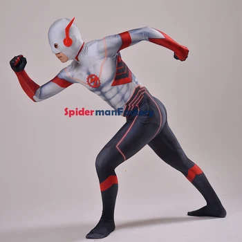 Pilka Flash Kostiumas Spandex Vyrų Superhero 3D Atspalvį 