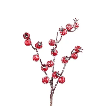 10VNT Mini Kalėdų Matinio Dirbtinių Uogų Ryškus Raudonas Holly Uogos Kalėdų Eglutė Dekoratyvinis Dirbtinės Gėlės Snaigės