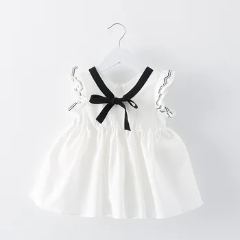 Vasaros 2017 Baby Girl Dress Medvilnės Kūdikių Korėjos Stiliaus Suknelė Be Rankovių Vaikiška Suknelė Gimtadienio, Vaikiški Drabužiai Vestido Infantilus