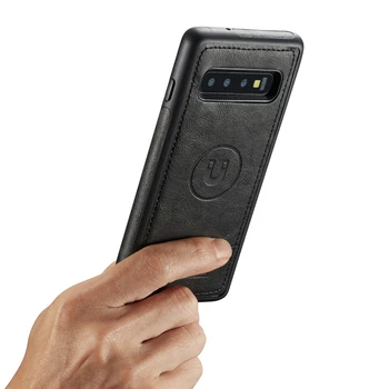 Prabangių Automobilių Magnetas Pu Odos Flip Case For Samsung Galaxy S10 S9 S8 S20 Plius Padengti Kortelės Lizdas Stovi Namas Coque