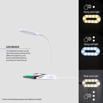 C tipo Greitas Belaidis įkraunamas LED Lentelės, Stalo Lempos Nešiojamų Akis Apsaugoti 360 Laipsnių Lankstus Touch Kontrolę, Naktį Šviesos