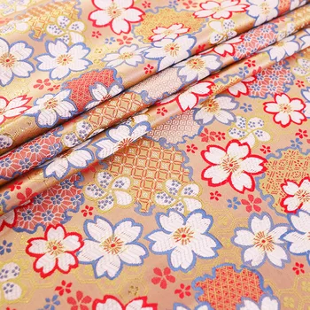 Brokatas žakardo modelis audiniai, gėlių, drabužių, cheongsam kimono siuvimo medžiagos 