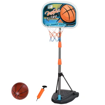 HOMCOM vaikų krepšinio lankai krepšelį su reguliuojamo aukščio palaikymo ir daugkartiniai Bazę 32x65x126-158 cm