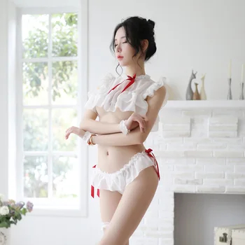 Erotinis tarnaitė vienodas seksualus apatinis trikotažas karšto babydoll slaugytoja vienodos baltos cosplay T-atgal porno kraujavimas iš babydoll seksualus japonijos apatinis trikotažas, pižama