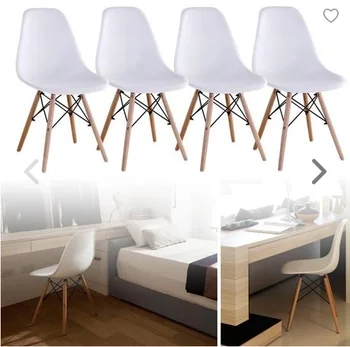 Karšto 4pcs/Set Valgomojo Kėdės Su Medinėmis Kojomis Modernus Nordic Dizainas Multicolors Namų Virtuvė, Valgomojo Baldai, Kėdės HWC