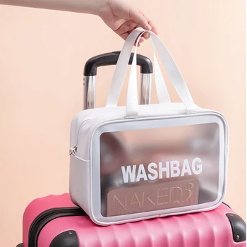 Stilingas raštas washbag PU makiažas maišelį, skaidrus, kelionių organizatorius, tualetinių reikmenų krepšiai didelės talpos vandeniui moterų kosmetikos maišeliai
