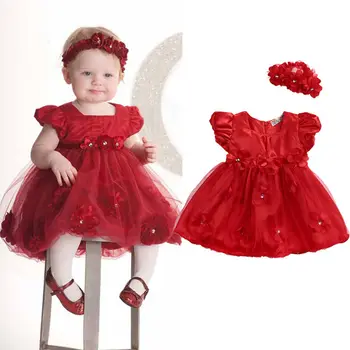 Pudcoco Mergina Dress 0M-3Y Naujagimis Baby Girl Dress Gėlių Princesė Vestuves Inscenizacija Tiulio Suknelės Naujas