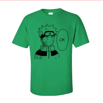 Trišakiai Gerai Naruto Marškinėlius vyriški marškinėliai Anime Atspausdinta Marškinėliai Vienas Smūgis Vyras Vasarą/Rudenį trumpomis Rankovėmis Medvilnė, Topai