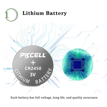 60Pcs/12Card PKCELL 5029LC CR2450 2450 ECR2450 KCR2450 LM2450 mygtuką ląstelių monetos baterija 3V ličio Baterija žiūrėti