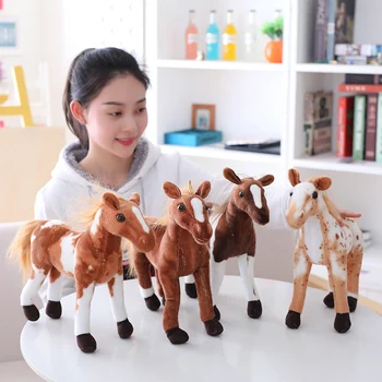 Pliušinis gyvas Arklys Žaislas 4 Stilius iškamša Lėlės Vaikams Gimtadienio Dovana Horseplay Dekoro Aukštos Kokybės Žaislas