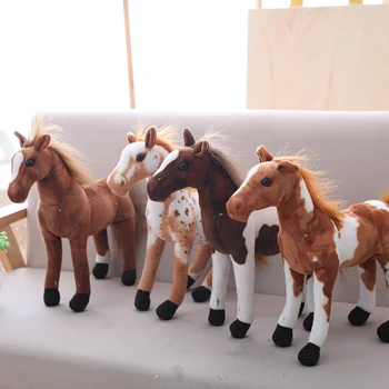 Pliušinis gyvas Arklys Žaislas 4 Stilius iškamša Lėlės Vaikams Gimtadienio Dovana Horseplay Dekoro Aukštos Kokybės Žaislas
