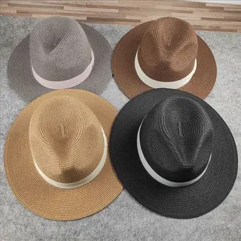 Plus size vyrų šiaudų skrybėlę paplūdimio negabaritinių saulės bžūp lady panama kepurė didelis dydis kibiro kepurę didelio dydžio fedora skrybėlę 55-58cm 59-60cm 61-63cm
