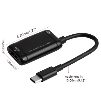 1pc USB-C C Tipo HDMI Adapteris USB 3.1 Kabelis MHL Android 