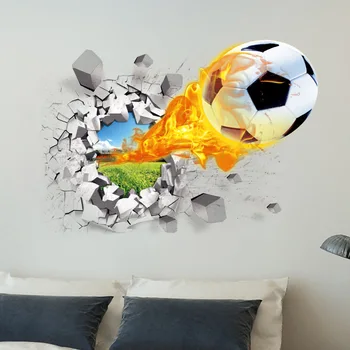 3D Šaudymo, Futbolo, Futbolo Kamuolys, Sienų Lipdukai, Vaikų Kambariai, Miegamojo Kambarį Apdaila Cartoon Sporto Žaidimas Namų Sienų Lipdukai