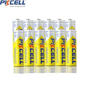 12PCS PKCELL baterijos AA 1300MAH 1.2 v NI-MH įkraunamas baterijas aa pilas recargable aa ir 3pcs AA/AAA baterijos lango turėtojas