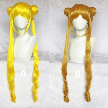 Sailor Moon Perukas Anime Cosplay Ilgi Šviesūs Plaukai cosplay perukai Aukštos Kokybės Karščiui Atsparių Sintetinių Plaukų Perucas Cosplay Perukas