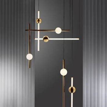 2020 post-modernus dizaineris liustra restoranų metalo, stiklo lempa meno horizontalus ir vertikalus mišinys, dekoratyvinis menas