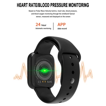 Pora Sporto Smart Watch Moterys Vyrai Smartwatch Elektronika Širdies ritmo Fitness Tracker 