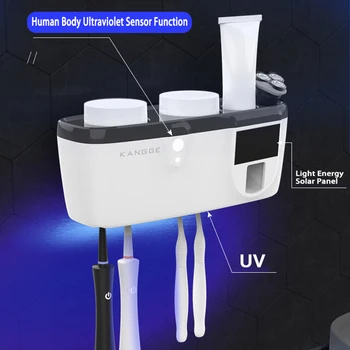 1Pc Smart UV dantų šepetėlį Sterilizer dantų šepetėlį Turėtojas Saulės Energijos Automatinis Dantų pastos Dozatorius Squeezers Vonios kambario Aksesuarai