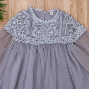 Vaikams Kūdikių Merginos Princesė Suknelė Gėlių Nėrinių ilgomis Rankovėmis Tiulio Suknelės Inscenizacija Vestuvės Dress 0-3Y