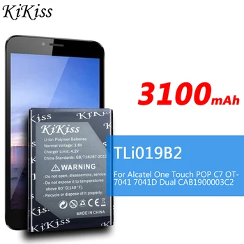 3100mAh Didelės Talpos Baterija ALCATEL One Touch POP C7 OT-7041 7041D Dual Telefono Baterija TLI019B1 TLi019B2