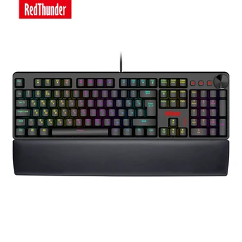 RedThunder K55 Mechaninė Žaidimų Klaviatūra, Odos Riešo-Poilsio, Greitas Raudona Jungikliai, RGB Apšvietimas PC ispanų prancūzų rusų