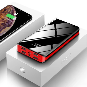 30000mAh Galia Banko Išorės Baterija 4USB Greito Įkrovimo Powerbank Nešiojamas Įkroviklis iPhone 11 pro X 