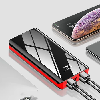 30000mAh Galia Banko Išorės Baterija 4USB Greito Įkrovimo Powerbank Nešiojamas Įkroviklis iPhone 11 pro X 