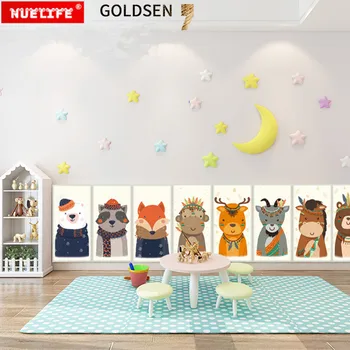 Animacinių filmų gyvūnų modelio 3d sienų lipdukai vaikų kambarys anti-susidūrimo softdormitory darželio naktiniai sienos sijonas lipdukai