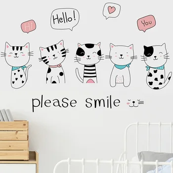 Animacinių filmų Šypsosi Katė Derinys Siena Lipdukas miegamasis svetainė vaikų kambariai, apdaila, namų dekoro lipdukai darželio tapetai