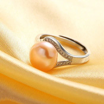HENGSHENG 2019 Elegantiškas Žiedas iš Natūralių Gėlavandenių Perlų Moterų Žiedai Gimtadienio Dovana Wome 925 Sterling Silver Pearl Juvelyrika