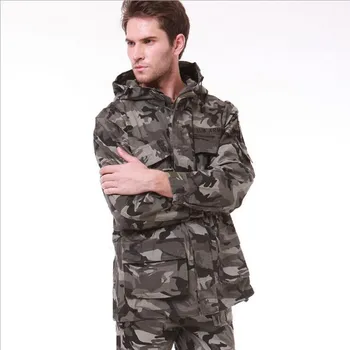 Karinis Taktinis Striukė Vyrams Vilnos Tvora Medvilnės Šiltas Kailis Kamufliažas Gobtuvu Camo Outwear Armijos Stiliaus Vyrų Paltas Drabužiai