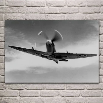 Karinių naikintuvų Supermarine Spitfire retro orlaivių kambarį apdaila namo sienos meno dekoro medžio rėmo audinio plakatai KF871