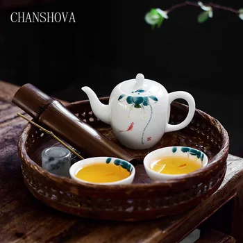 CHANSHOVA Kinija handpainted baltos plonos porceliano Arbatinukas 230ml Tradicinės kinų šiuolaikinės Keramikos mažas arbatinukas Virdulys H286