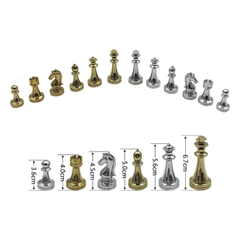Naujas Medinis Sulankstomas Šachmatų Lentos Retro Metalo Lydinio Šachmatų Šachmatų Žaidimo Rinkinys Aukštos Kokybės Šachmatų Lentos Dovana Pramogų Yernea