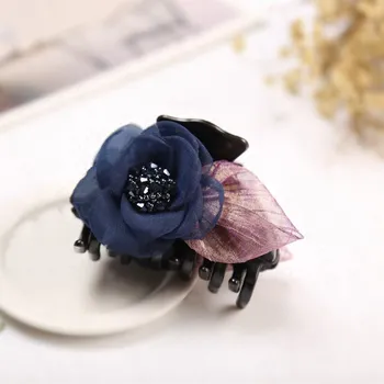 Korėjos Mielas Gėlių Lapai Staigius Didelių Vestuvių Papuošalai Audiniu Meno Plaukų Letena Kristalų Nuotakos Asiūklio Pin Moterims Priedai