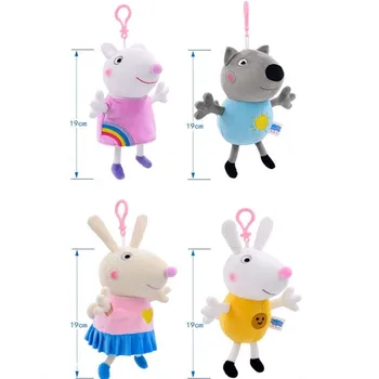 Karšto Pardavimo 8pcs Originalus Peppa Pig Animacinių filmų Anime 19cm Pliušiniai Žaislai Lėlės Rinkinys, Šeimai Šalis Dekoro Gimtadienio Dovanos Vaikams, Žaislai