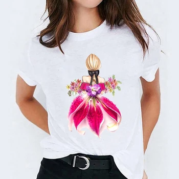 T-marškinėliai Viršuje Moterų Animacinių filmų Dramblys Gėlių Mados spausdinimas Spausdinimo Lady Moterų Graphic T Shirt Ladies Moterų Tee Marškinėliai