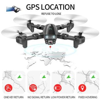 Geriausias Fotoaparatas Drone 4K 1080P HD Dual Camera Sekite Mane Quadrocopter FPV Profesionalus GPS Ilgas Baterijos veikimo laikas Žaislas Vaikas