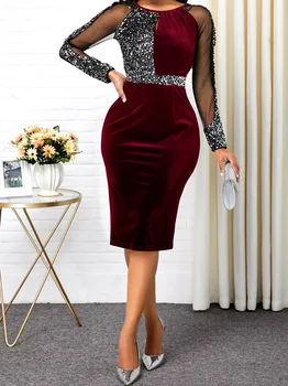 Vasarą Moterys 2020 Mados Atsitiktinis Slim Office Bodycon Suknelės, Elegantiškas, Seksualus Aukšto Juosmens Akių Blizgučiai Šalis Suknelė Plius Dydis 5xl