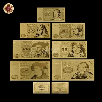 Metalo Aukso Banknotų Albumą Vokietija 5 10 20 50 100 500 1000 Deutsche Mark Banknotų Maža Kaina, Aukso Folija Banknotų, Skirtų Suvenyrų