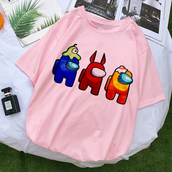 Kawaii Naujas Žaidimas Tarp Mūsų, Moterų Marškinėliai Hip-Hop Unisex Marškinėlius Animacinių filmų T-shirt Impostor Grafinis Tees Prarasti Trumpas Rankovės Chothes