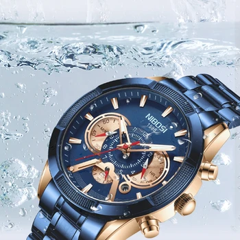 NIBOSI Relojes Hombre 2020 Laikrodžiai Vyrams Prabangos Prekės Chronograph Vyrų Sporto Laikrodžiai Vandeniui, Nerūdijančio Plieno, Kvarcas Vyrai Žiūrėti