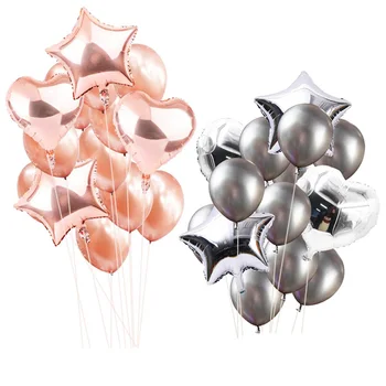 14Pcs/Set 12-18inch Rose gold latekso balionas aliuminio balionas 