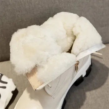 Asumer 2021 naujausias žieminiai batai moterims vilnos sniego batai, natūralios odos avalynė, suapvalinti tne įvarstyti atsitiktinis batai moterims