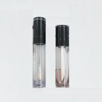 Naujas 5ML Skaidrus Apvalus Tuščias Lūpų Blizgesys Vamzdis Juodas Aišku, Dangtelis Dangtelis Plastiko Kosmetikos Skystas Alyvos Daugkartiniai Butelis Kosmetikos Vamzdis