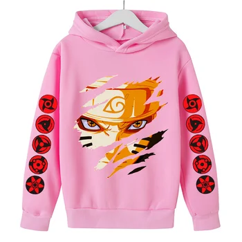 2021 Naują Atvykimo Harajuku Anime Hoodies Naruto Rudenį Vaikai Medvilnės Spausdinimo Puloveris Palaidinukė Hip-Hop Streetwear Berniukas/mergaitė