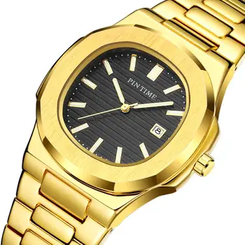 Plieno Paprasta Vyrai Laikrodžiai Top Brand Prabangius Kvarcas Aukso Laikrodis, Data, Verslo Žiūrėti Vyrų Montre Homme Reloj Hombre Relogio Masculino