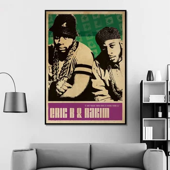 Eric B & Rakim Muzikos Dainininkė Plakatas Hip-Hop Rap Muzikos Kapela Star Plakatas Sienos Meno Tapybos Kambaryje Namų Dekoras Drobė Spausdinti